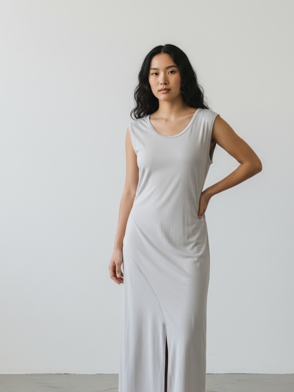 All Saints Light Gray Sleeveless Slip Dress